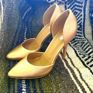 Rose gold pumps